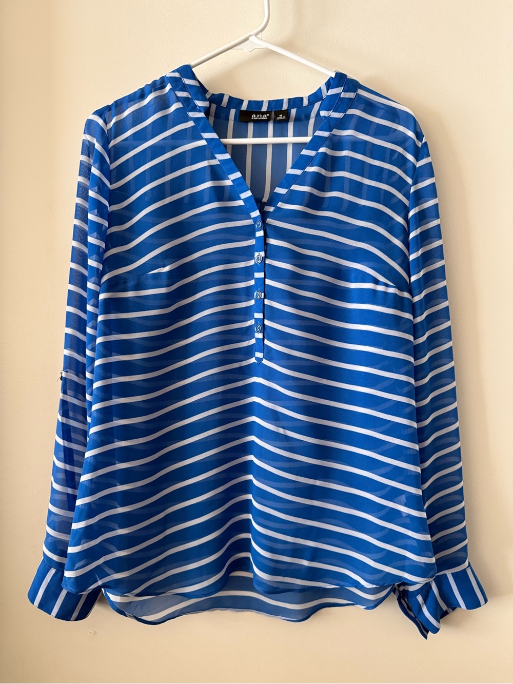 Like New a.n.a. Semi-Sheer Roll Sleeve Top